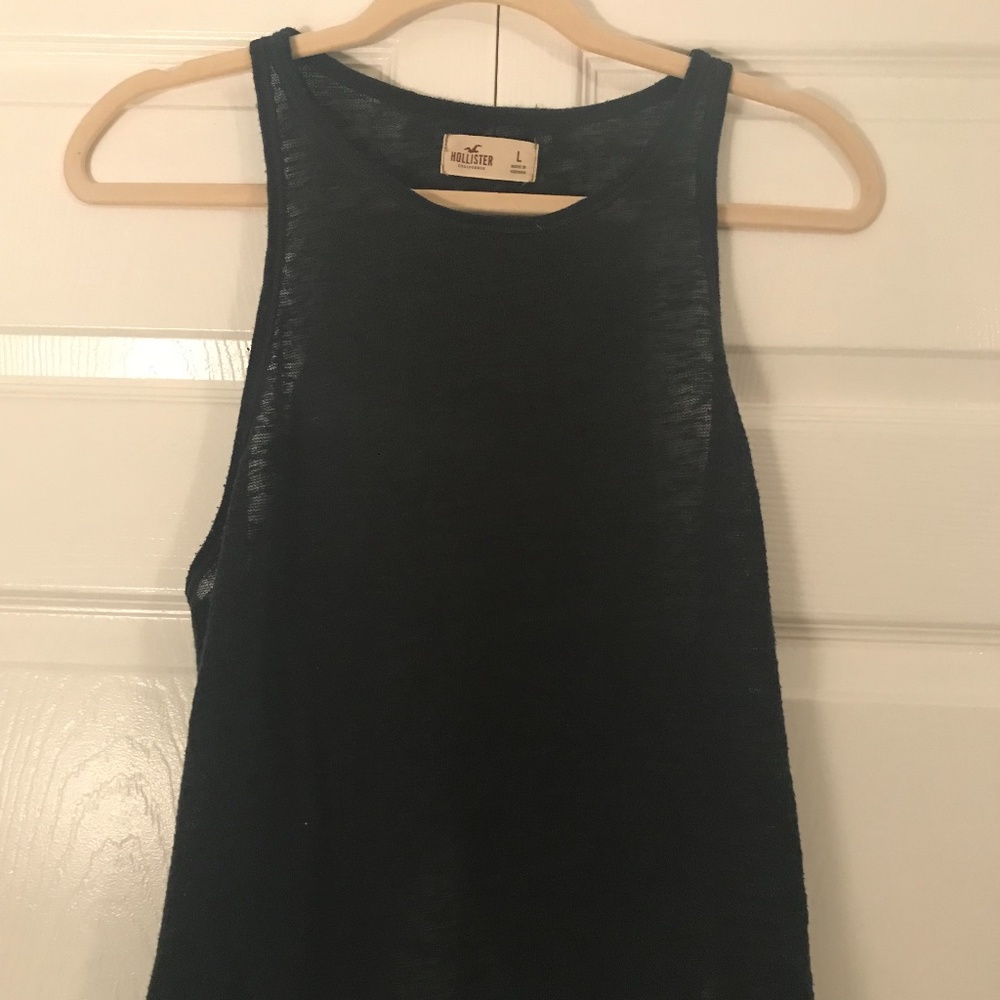 high neck tank top, open back